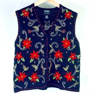 Designers Originals Studio Women’s Ugly Christmas Sweater Vest Button Down